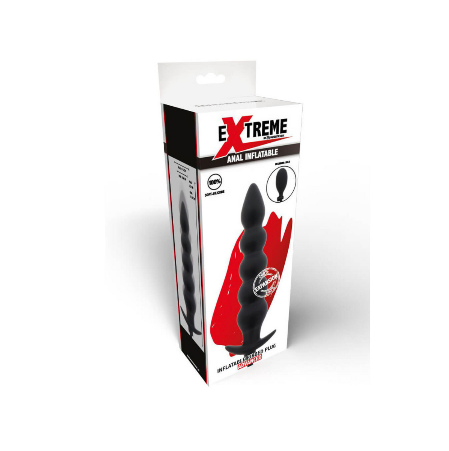 Hidden Desire Extreme Inflatable Ribbed Plug - Plug anal gonflable