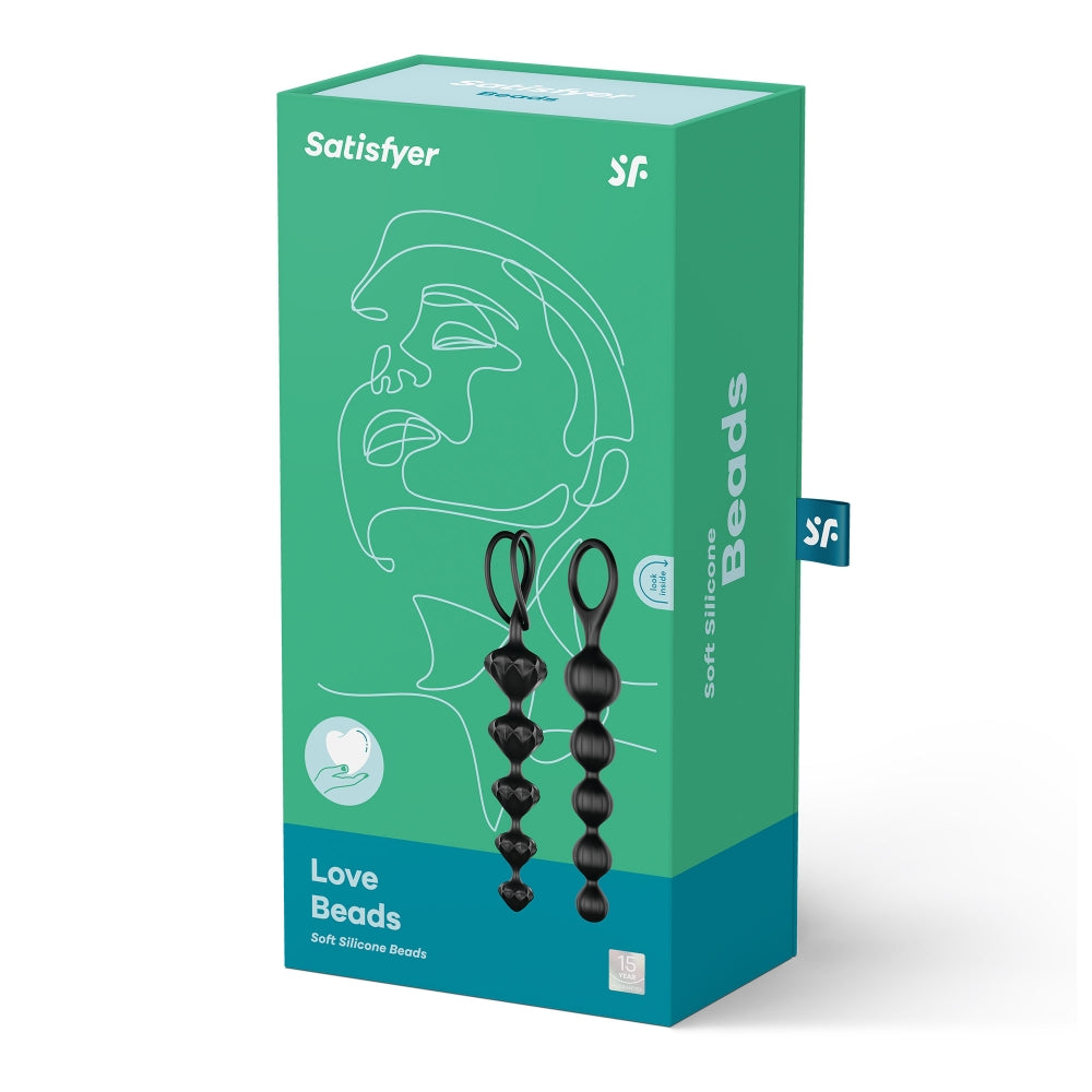 Satisfyer Love Beads Black - Kit de 2 chapelets anaux