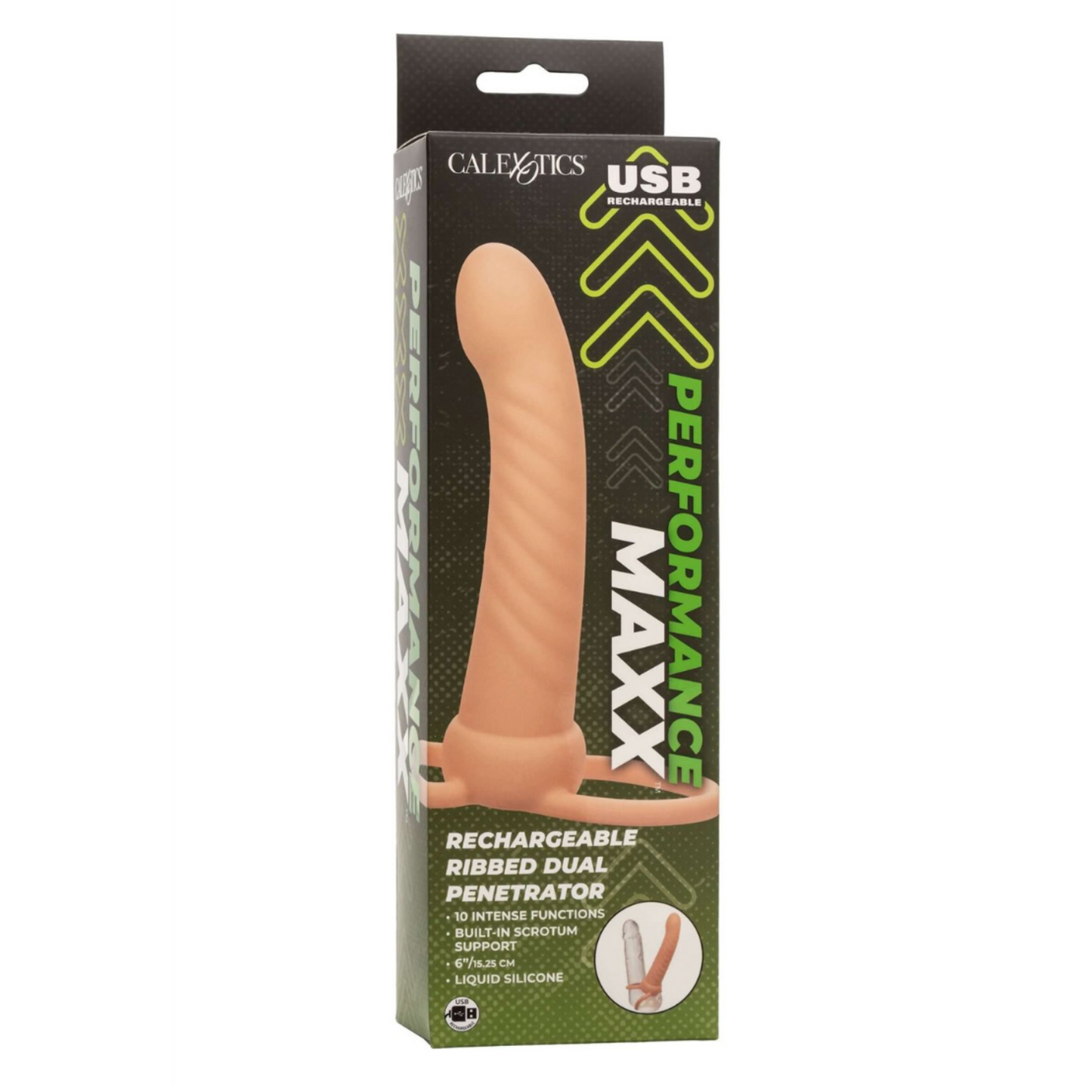CalExotics Ribbed Dual Penetrator - Vibromasseur double pénétration