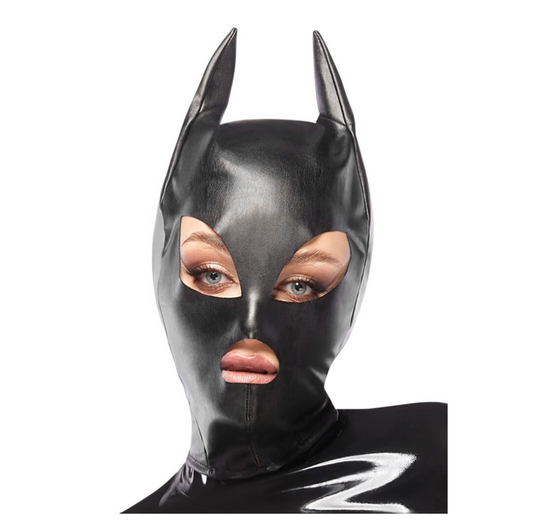 Bad Kitty Head Mask - Masque de chat intégral en similicuir avec zip