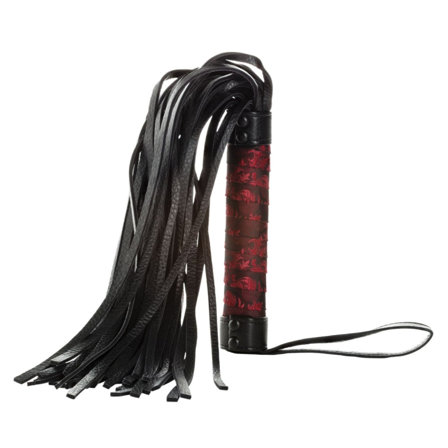 CalExotics Scandal Flogger - Martinet BDSM baroque rouge et noir