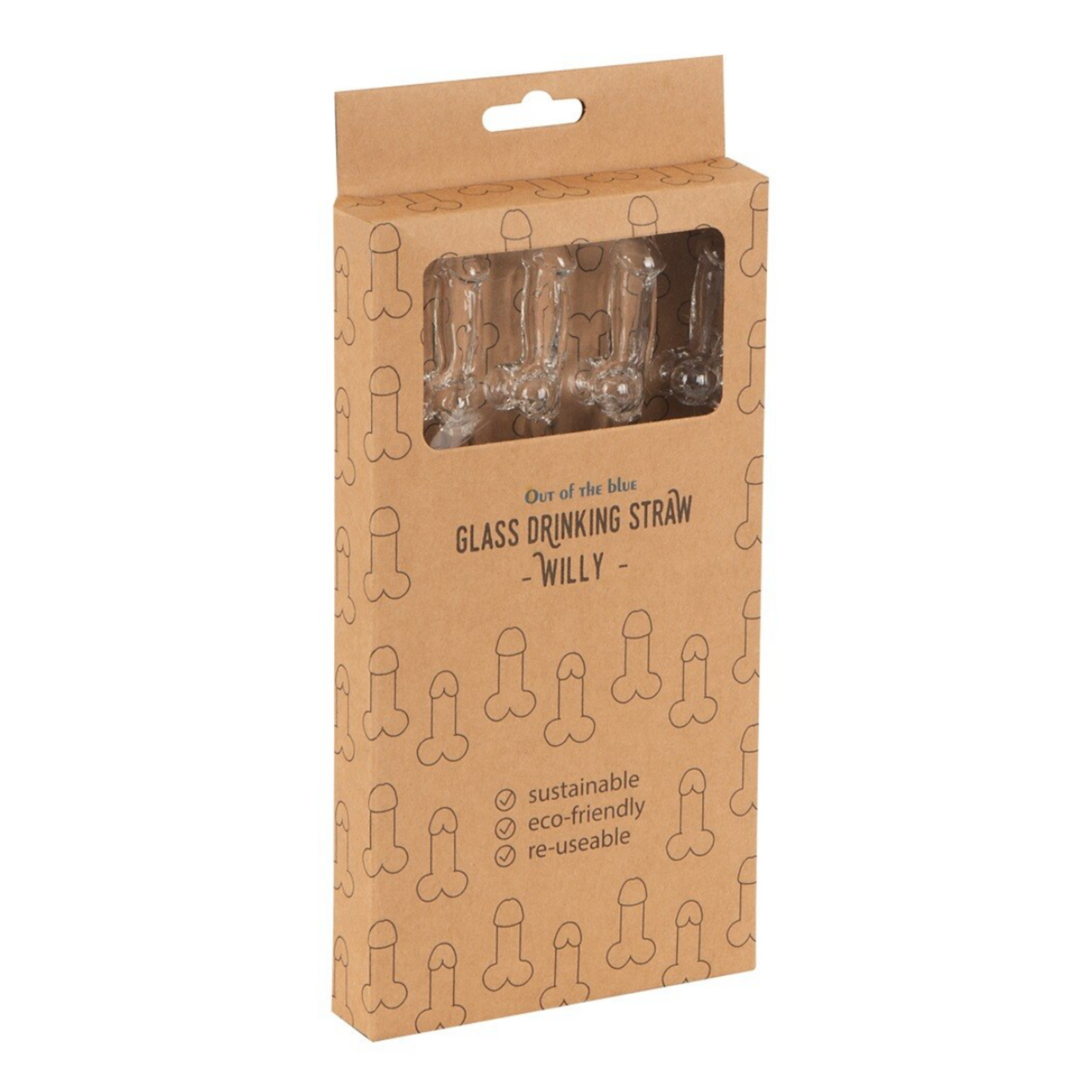 Glass Drinking Straw Willy - Pailles pénis en verre