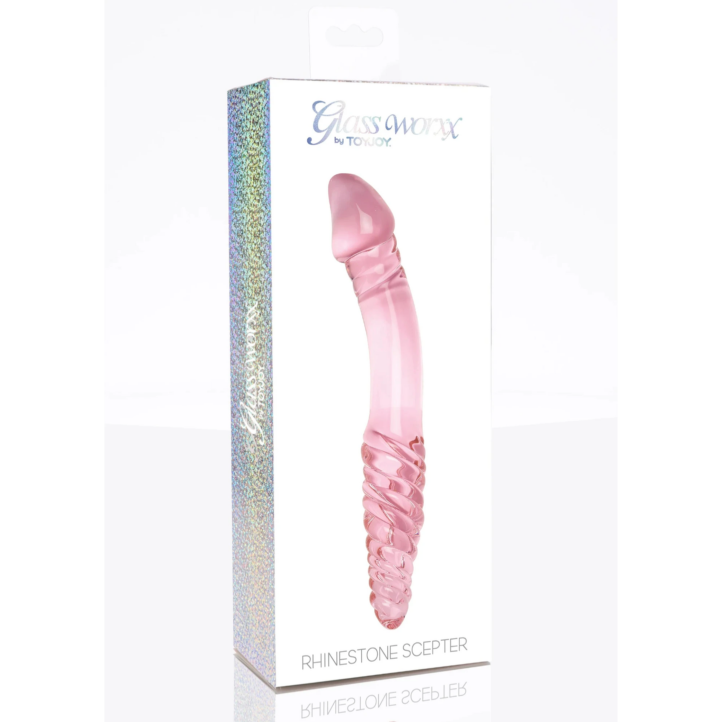 Glass Worxx Rhinestone Scepter – Gode en verre double face texturé