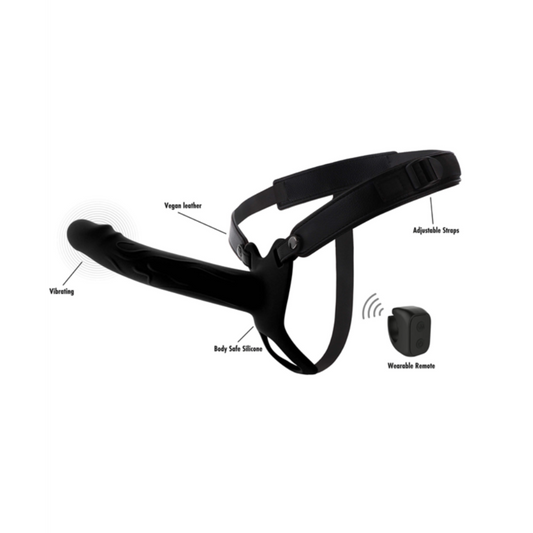 Hidden Desire Inferno Strap-On 20 cm - Gode ceinture creux et vibrant