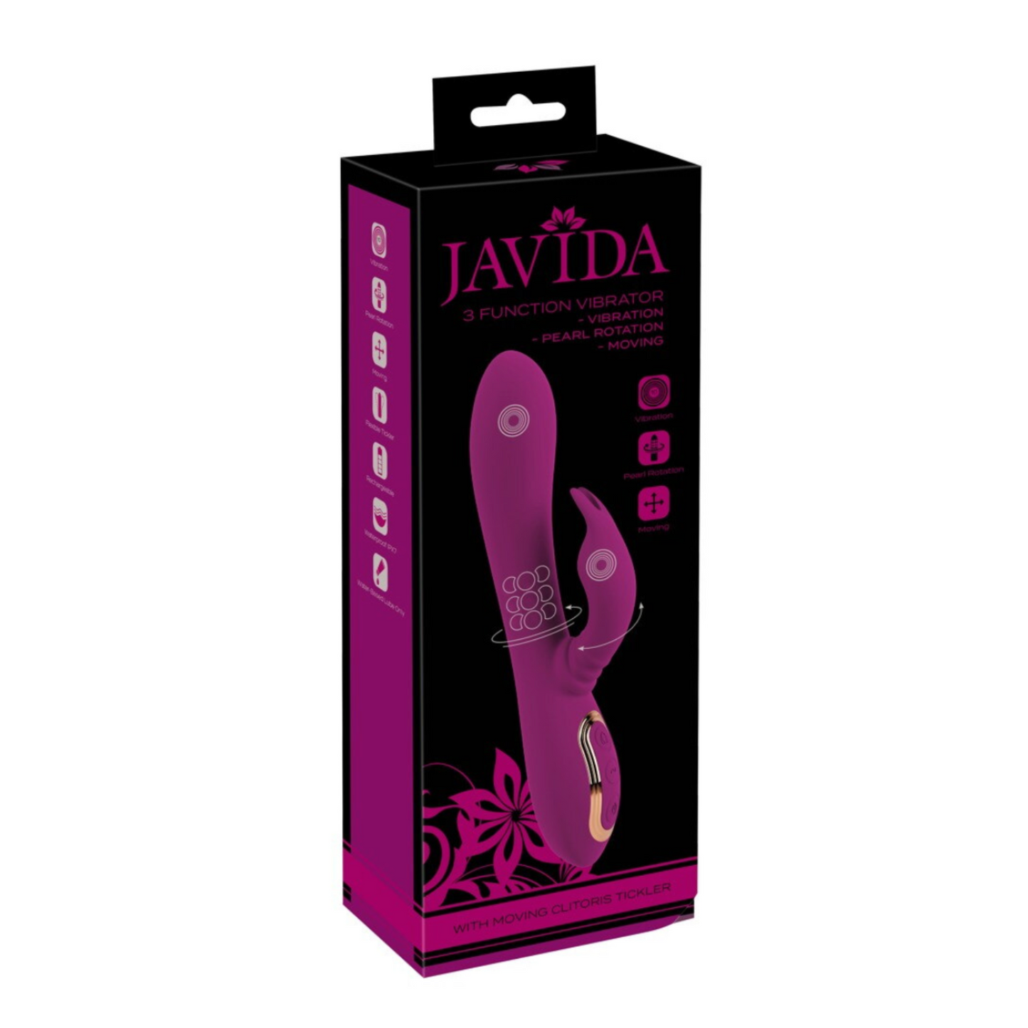 Javida 3 Function Vibrator – Vibromasseur rabbit multifonction