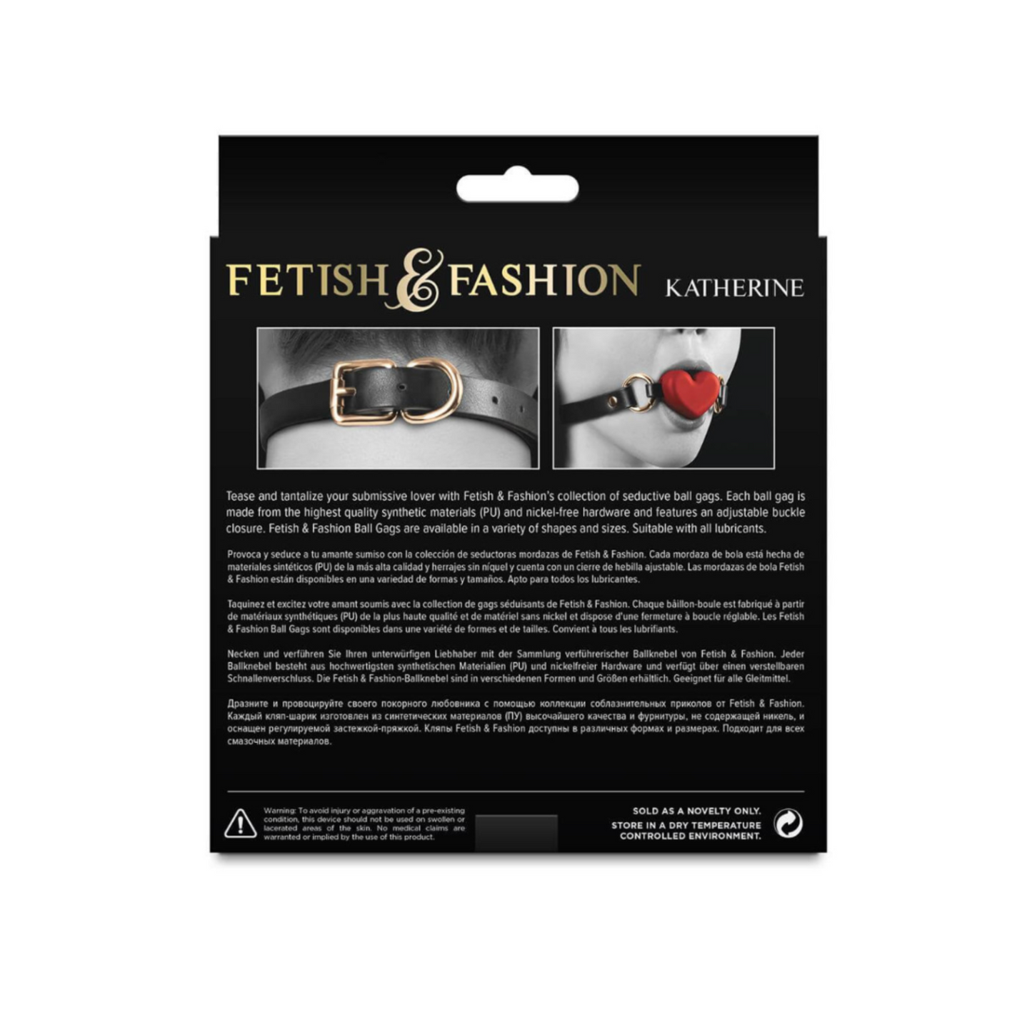 NS Novelties Katherine - Bâillon boule coeur rouge et noir