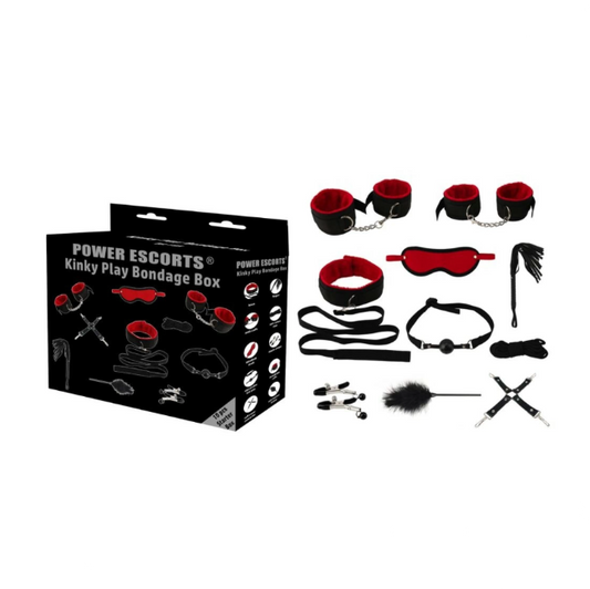 Power Escorts Kinky Bondage Box – kit BDSM complet 10 accessoires