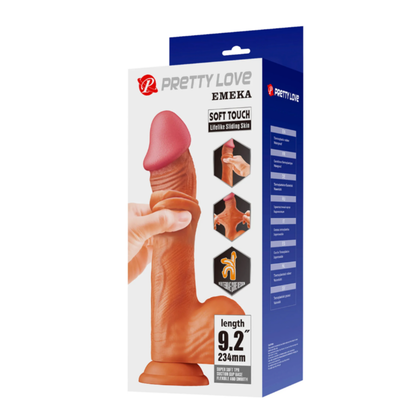 Pretty Love Emeka - Gode ventouse réaliste à squelette 23.4 cm