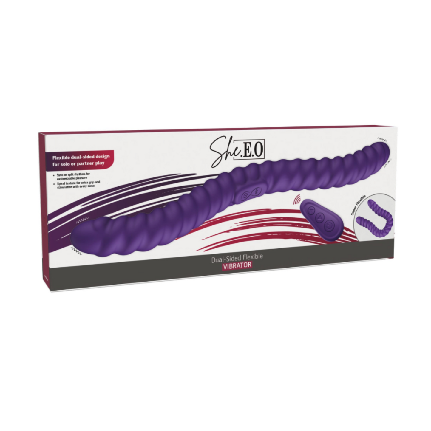 She.E.O Dual-Sided Flexibel Vibrator - Vibromasseur double flexible