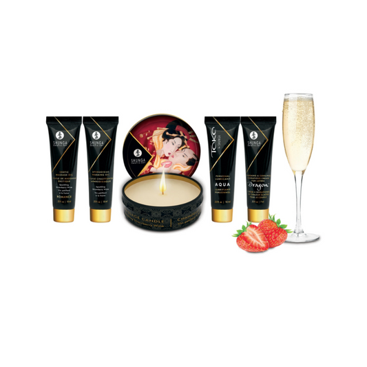 Shunga Coffret Secrets de Geisha - Vin Pétillant à la Fraise