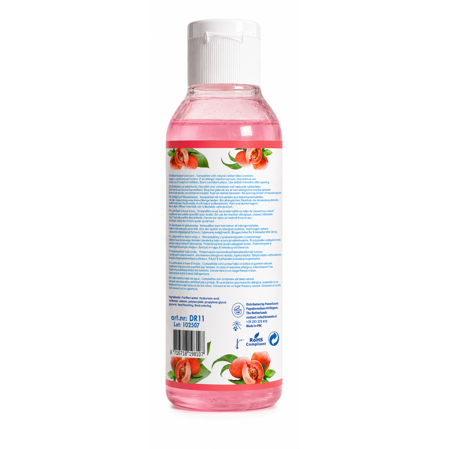 Slide & Play Honey Peach - Lubrifiant comestible pêche 200 ml