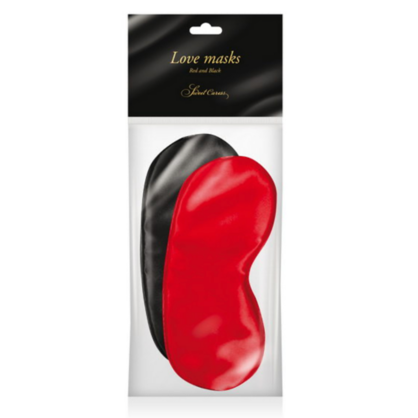 Sweet Caress Love Masks - Duo de masque satin rouge et noir