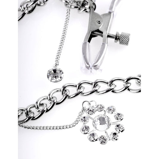 Pipedream Crystal Nipple Clamps - Pinces à tétons avec chaîne