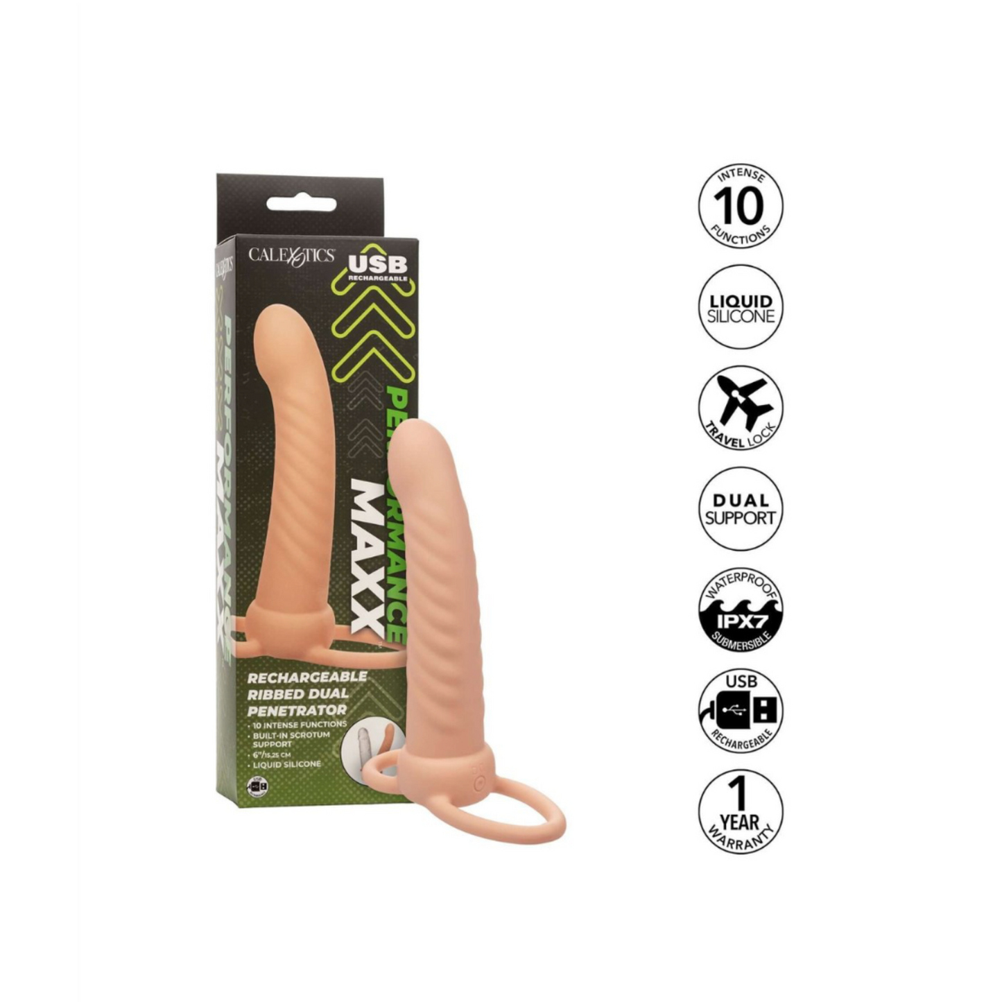 CalExotics Thick Dual Penetrator - Vibromasseur double pénétration