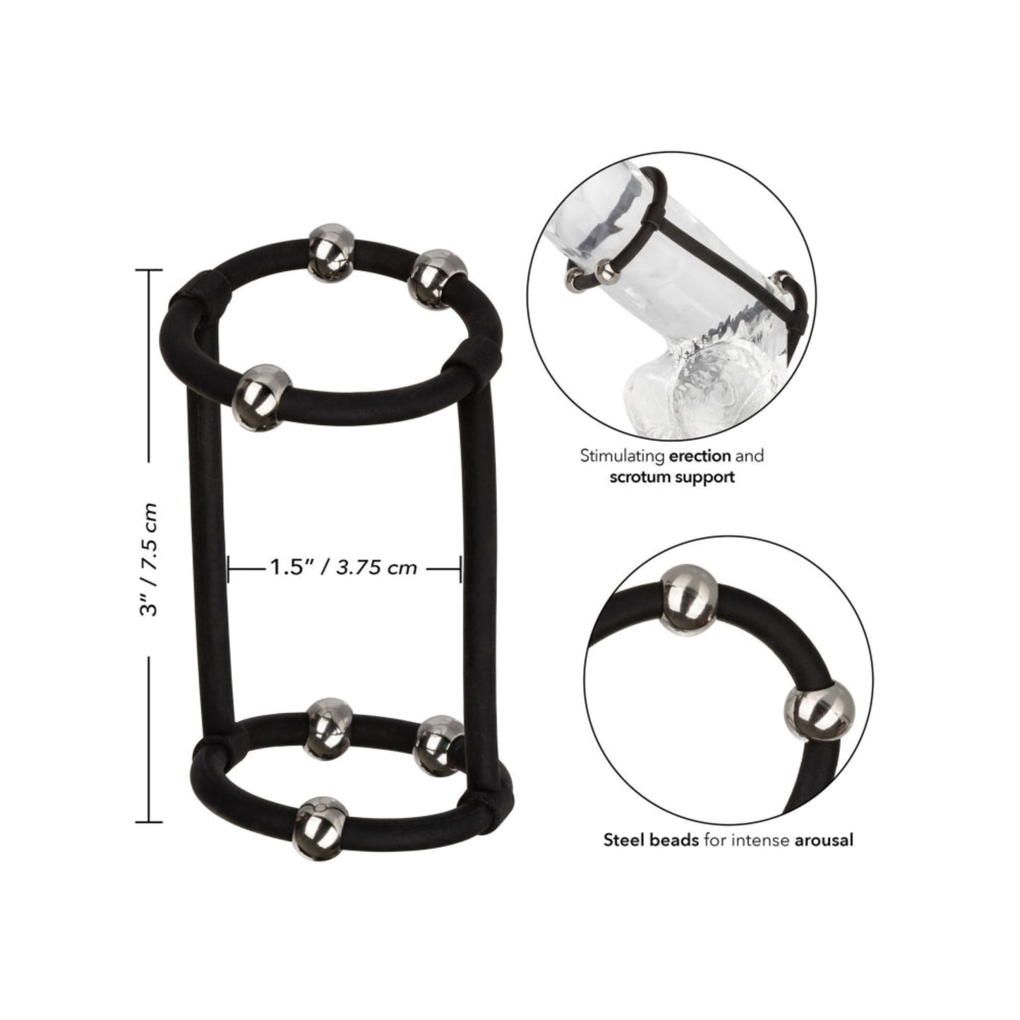 CalExotics Steel Beaded Cage - Gaine à pénis