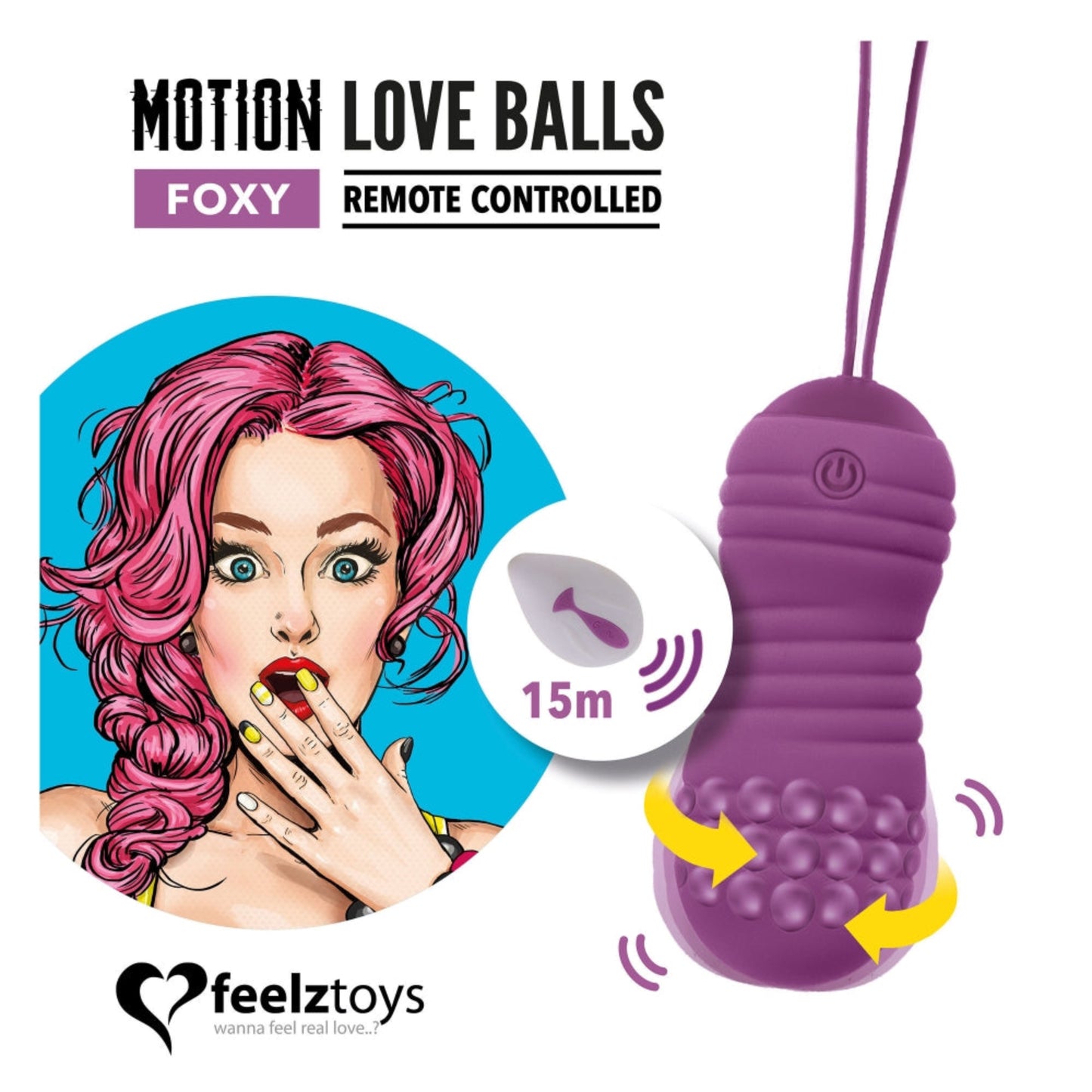FeelzToys Foxy - Boules de Geisha à perles rotatives