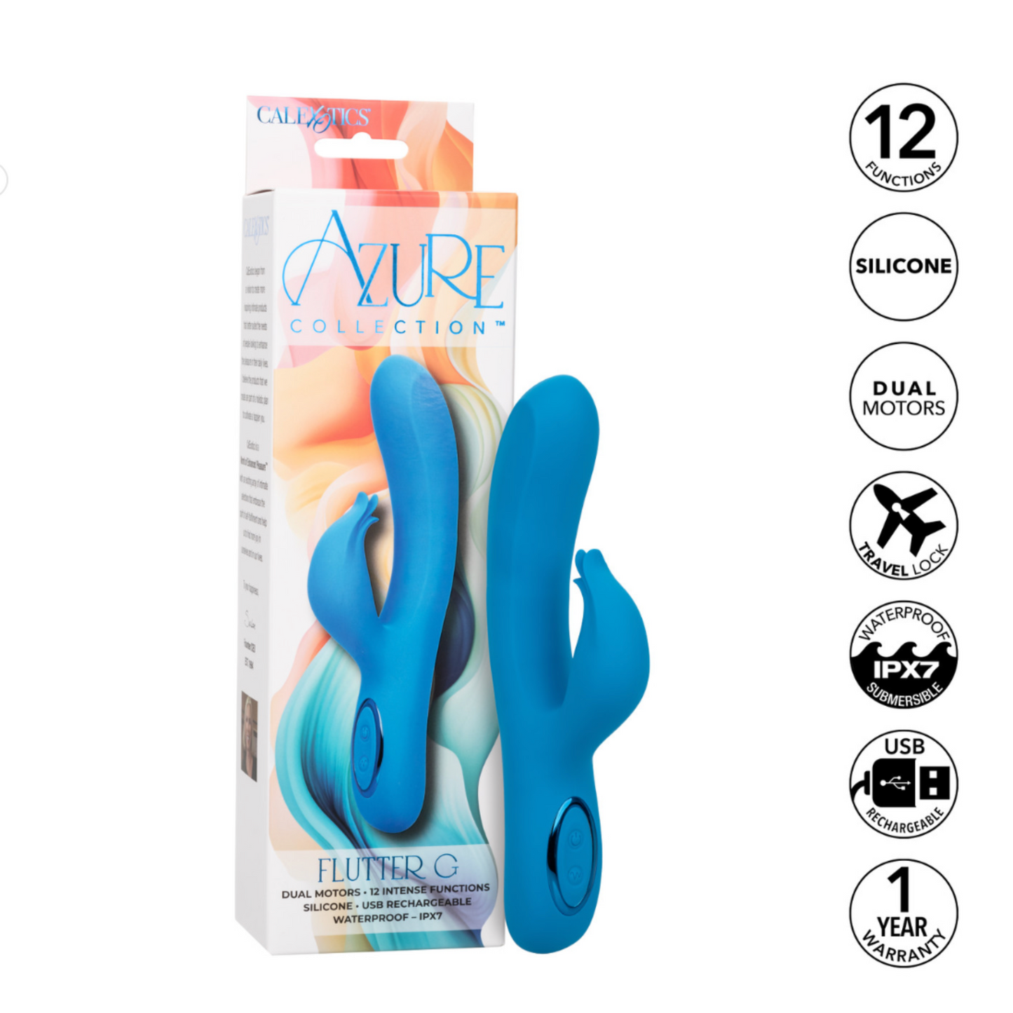 CalExotics Azure Flutter G - Vibromasseur rabbit