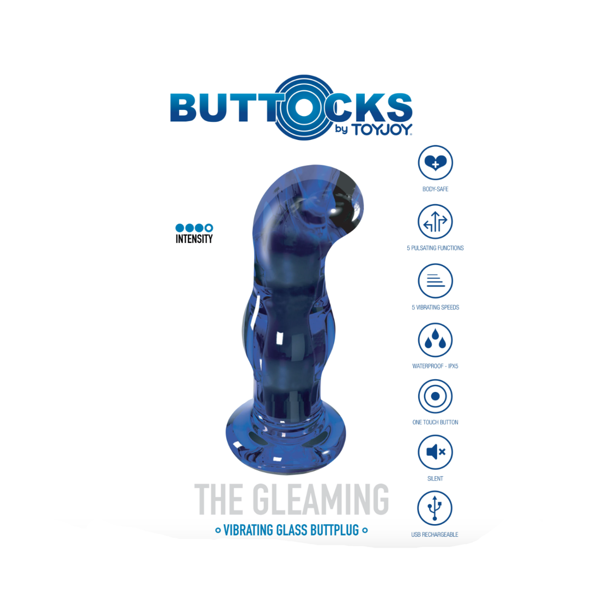 ToyJoy Buttocks The Gleaming - Plug anal vibrant en verre