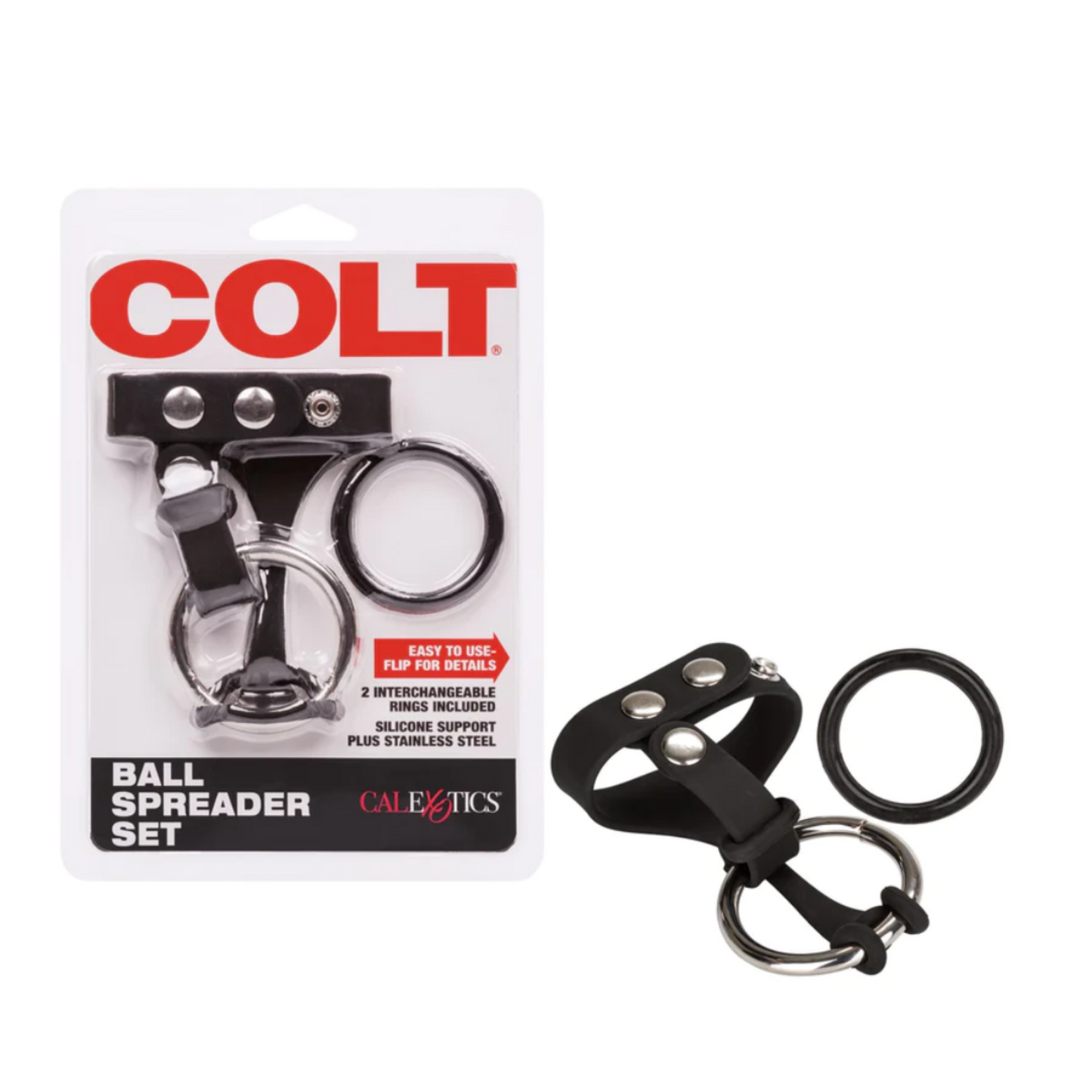CalExotics COLT Ball Spreader Set - Anneau pénien et écarteur