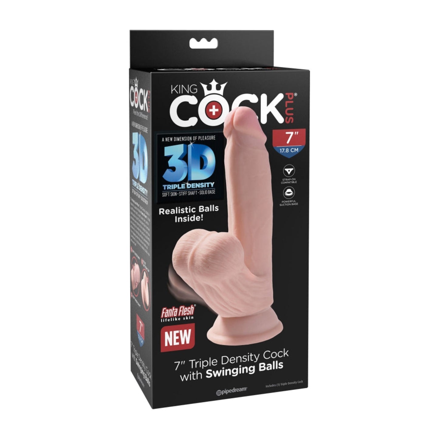 Pipedream King Cock Plus 3D 7'' - Gode triple densité