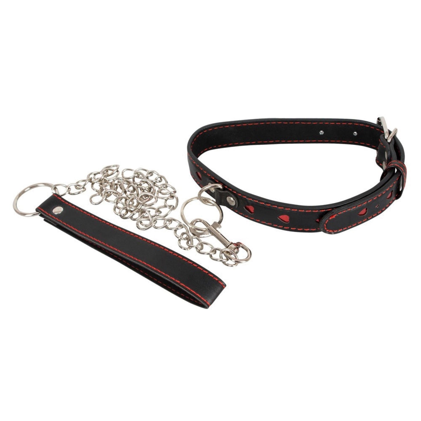 Argus Fetish Collier & Laisse Cœurs – Collier BDSM avec laisse réglable