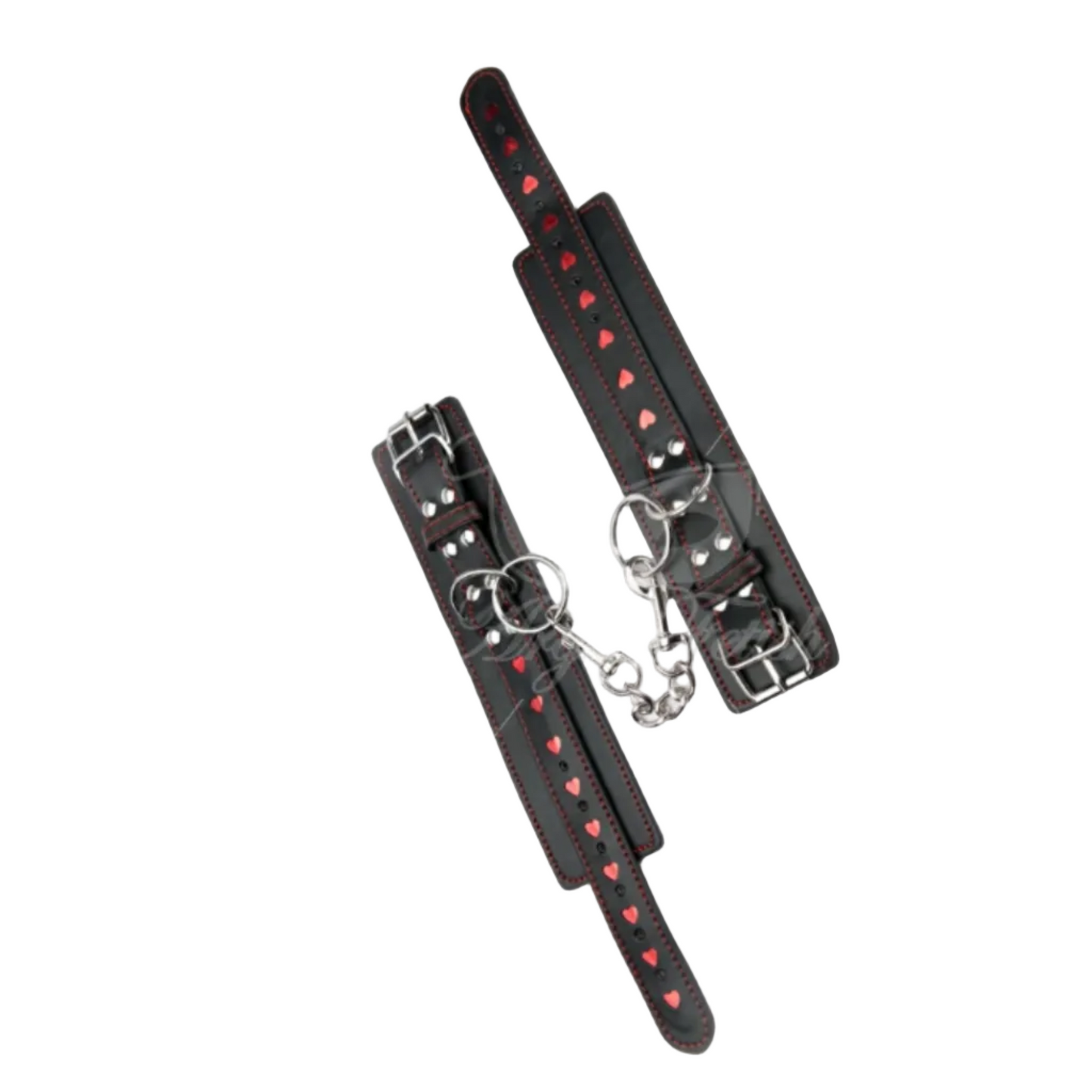 Argus Fetish Heart Ankle Cuffs – menottes pour chevilles avec chaîne détachable