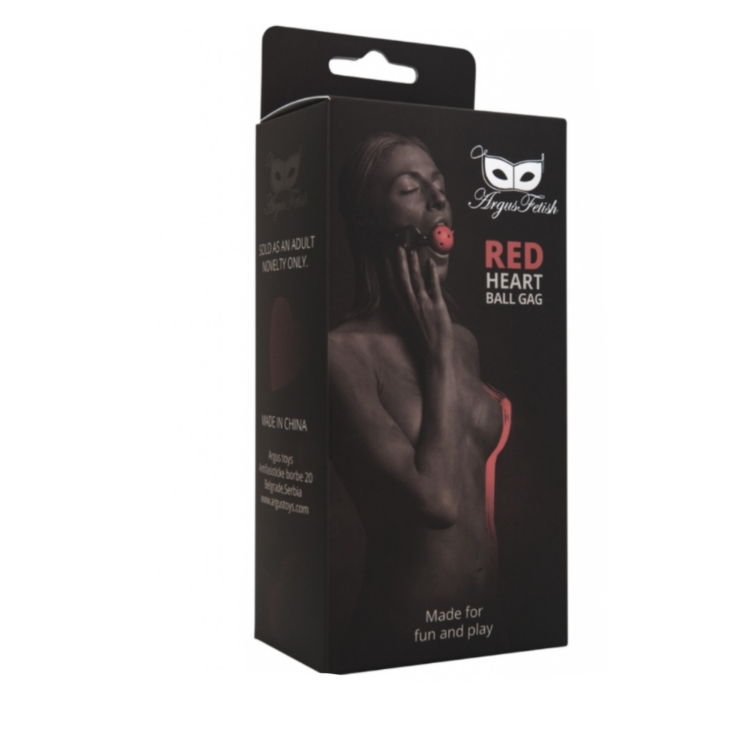 Argus Fetish Hearth Ball Gag - Bâillon boule rouge et noir