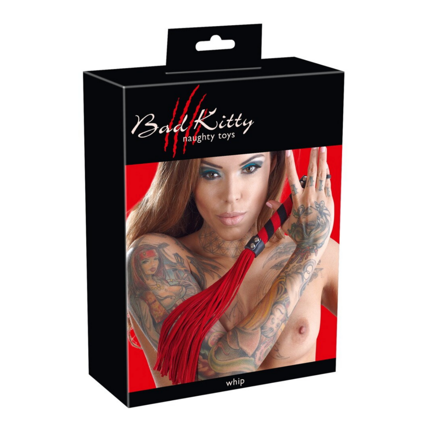 Bad Kitty Flogger - Fouet rouge et noir