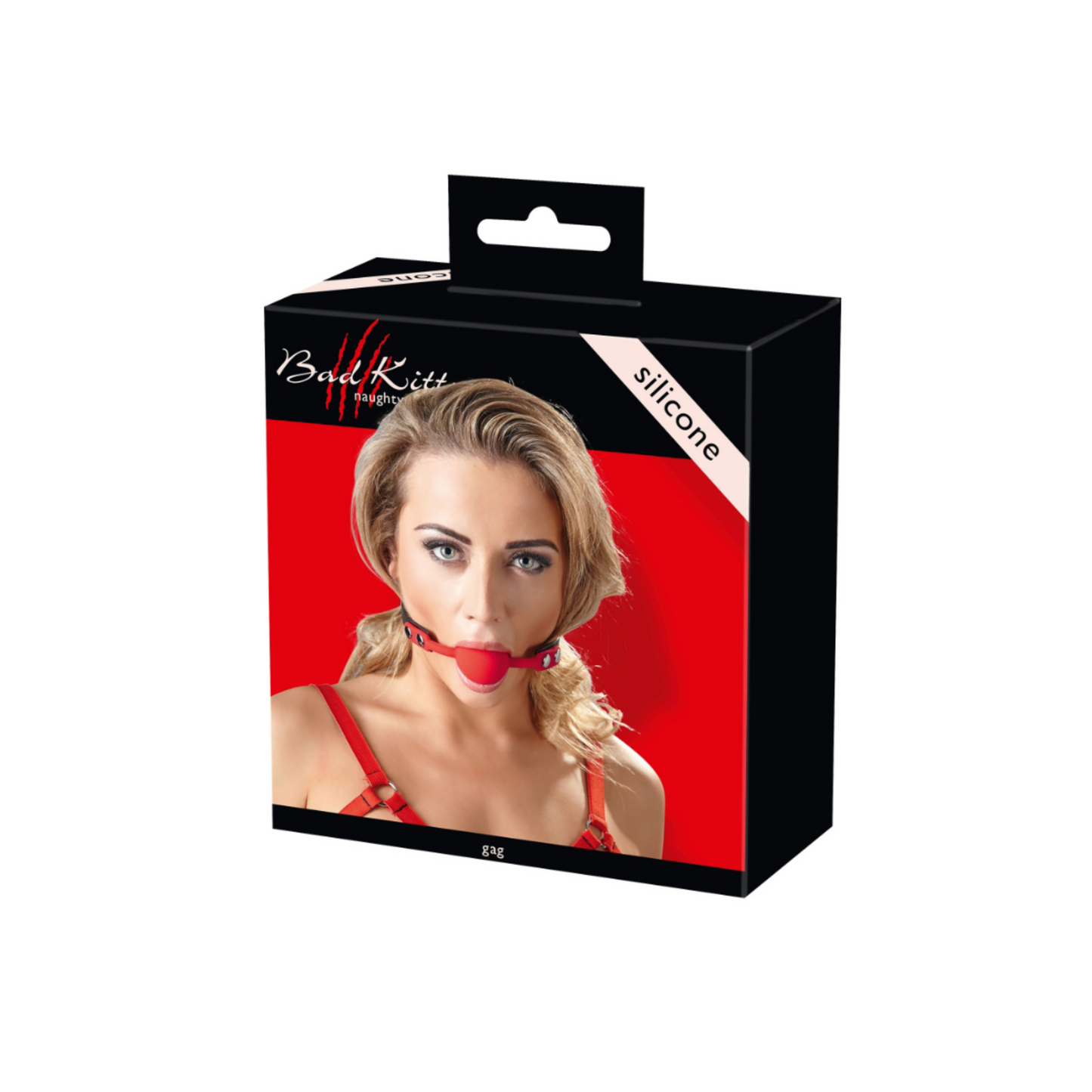 Bad Kitty Gag - Bâillon boule en silicone rouge