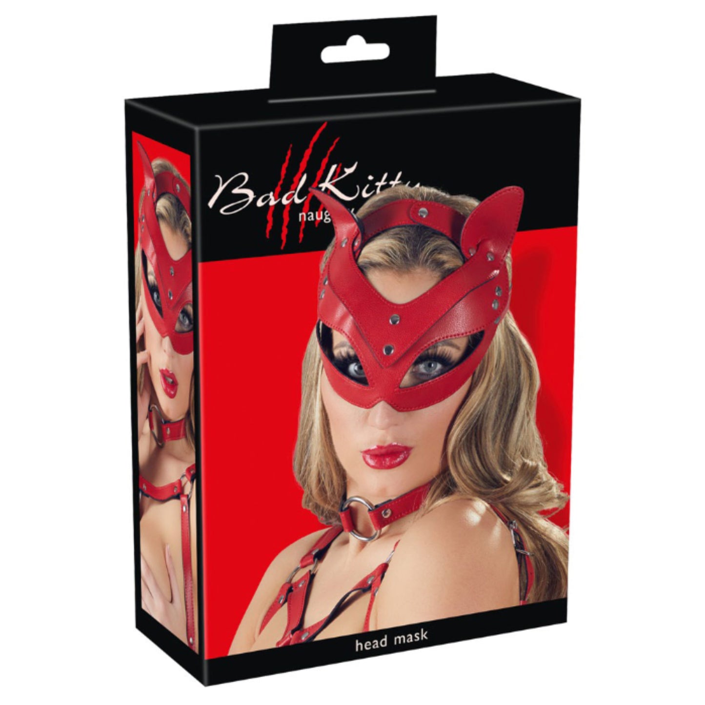 Bad Kitty Red Cat – Masque chat rouge en similicuir