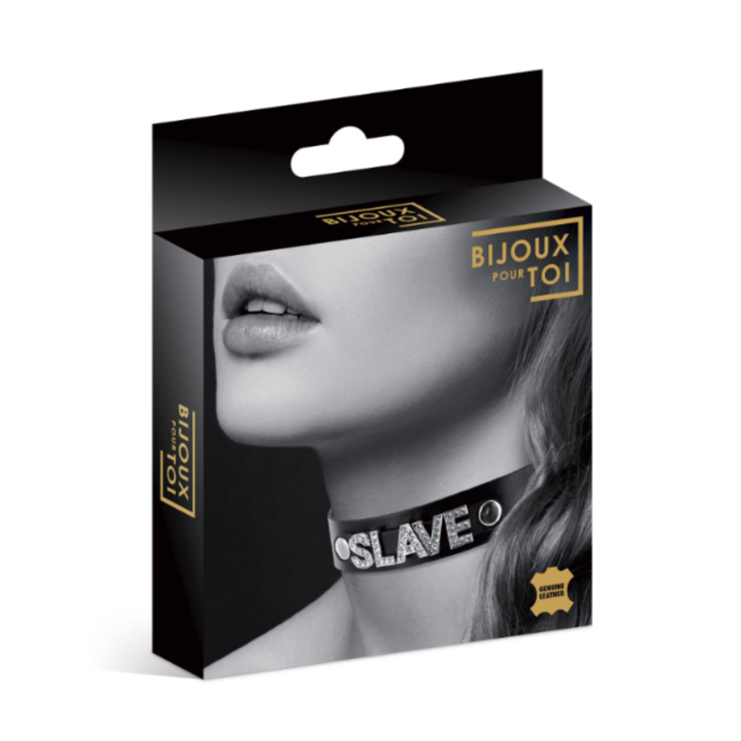 Bijoux Pour Toi Collier Choker Slave – collier BDSM similicuir noir
