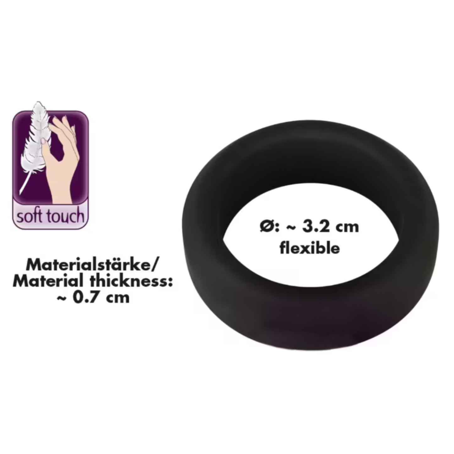 Black Velvets Cock Ring - Anneau en silicone