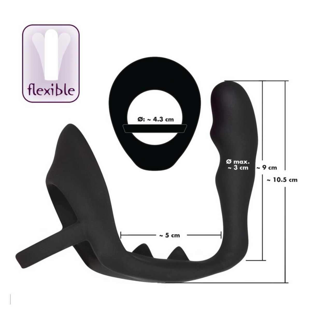 Black Velvets Ring & Plug - Anneau pénien et plug anal en silicone