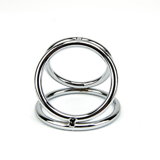 Triple Cock and Ball Ring – Anneau pénien triple en acier