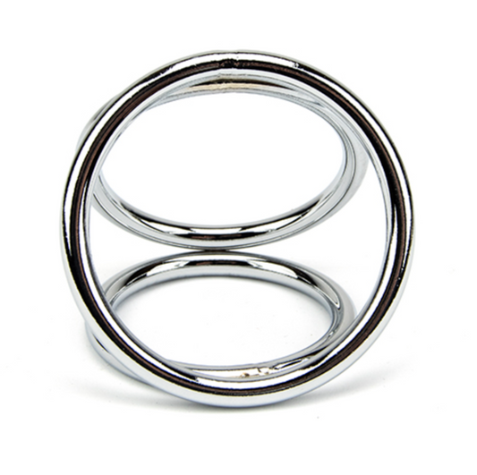 Triple Cock and Ball Ring – Anneau pénien triple en acier