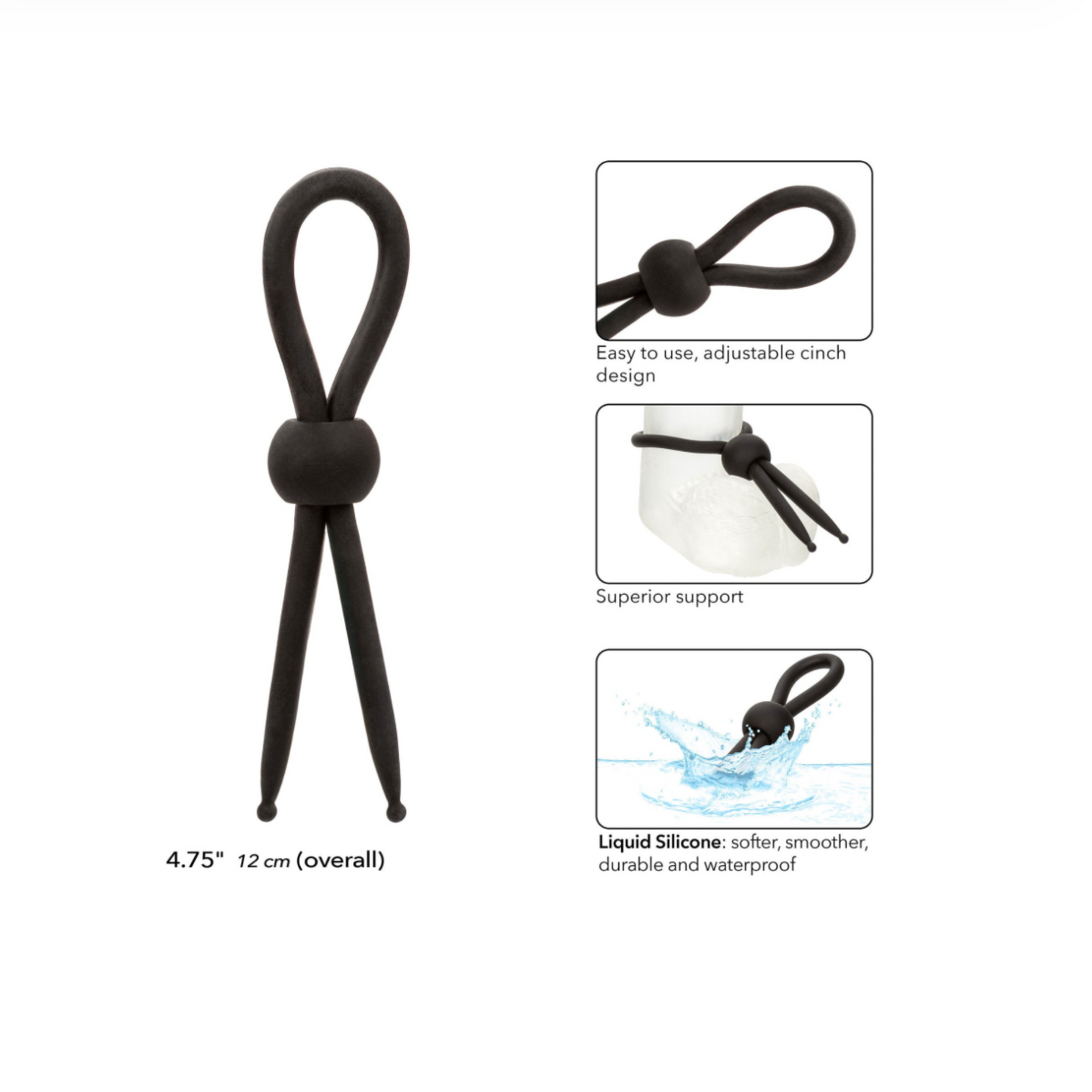 CalExotics Alpha Liquid Silicone Lasso - Anneau pénien en silicone