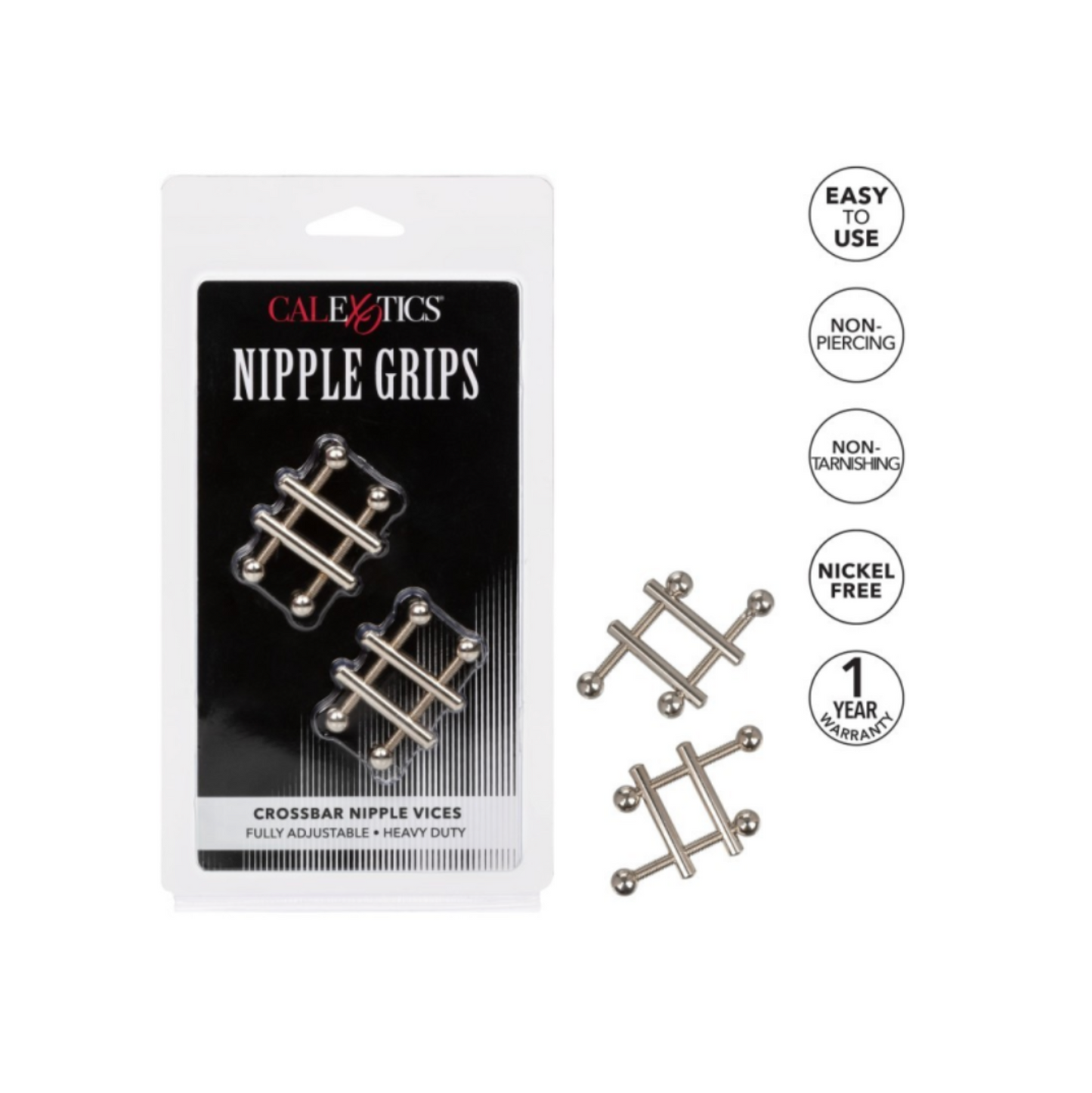 CalExotics Crossbar Nipple Vices - Presse à téton ajustable