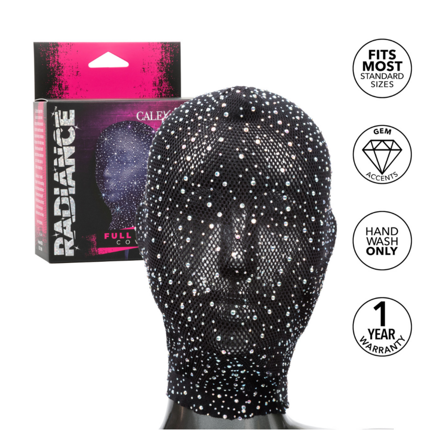 CalExotics Radiance Full Hood - Cagoule intégrale strass et maille respirante