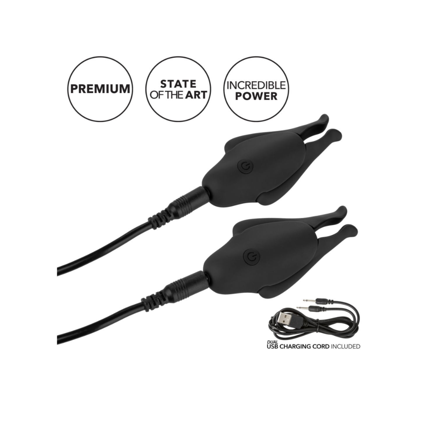 CalExotics Rechargeable Nipplettes – Pinces à tétons vibrantes rechargeables