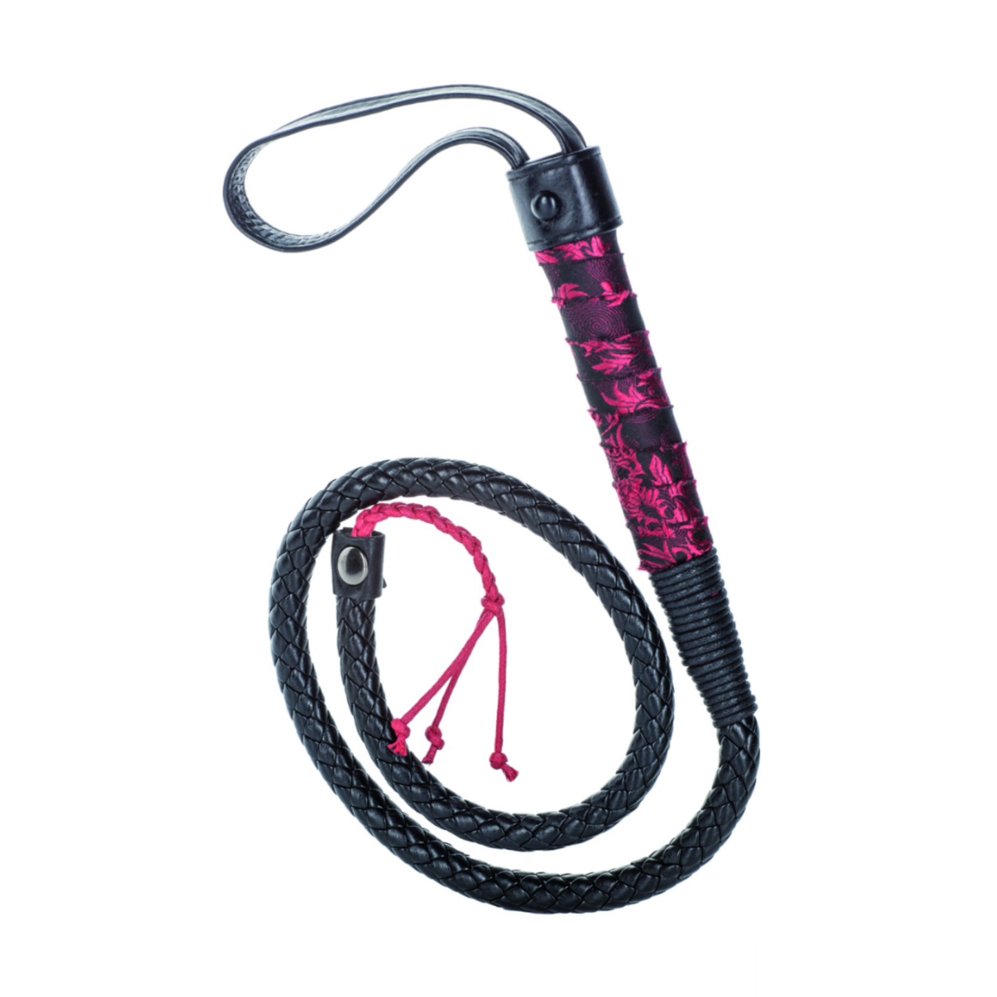 CalExotics Scandal Bull Whip - Fouet tressé BDSM rouge et noir