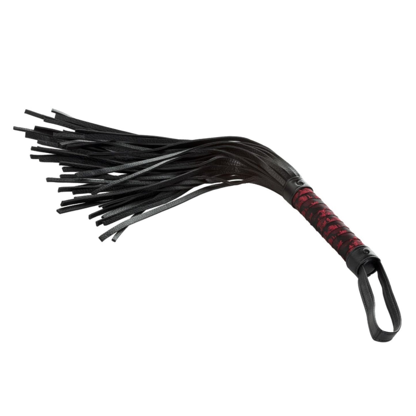 CalExotics Scandal Flogger - Martinet BDSM baroque rouge et noir