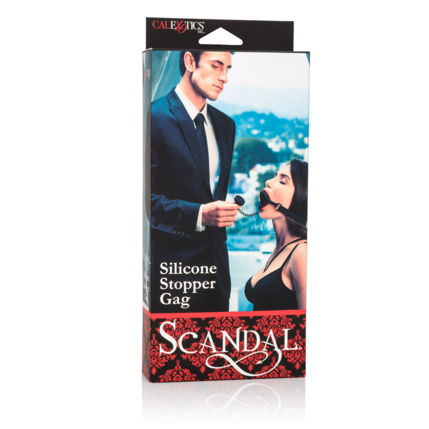 CalExotics Scandal Silicone Stopper Gag - Bâillon silicone avec bouchon amovible