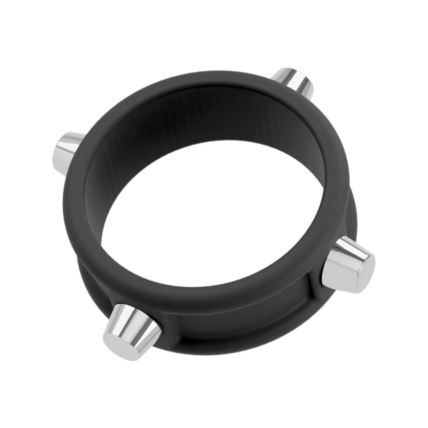 Cock Ring With Studs - Anneau avec rivets métalliques