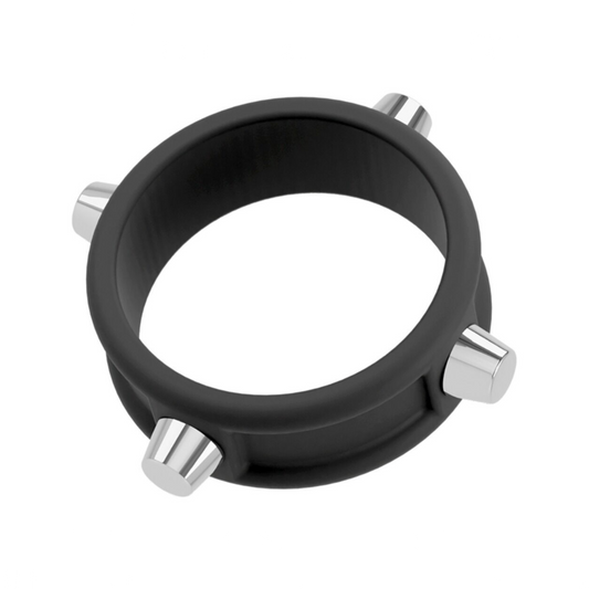 Cock Ring With Studs - Anneau avec rivets métalliques