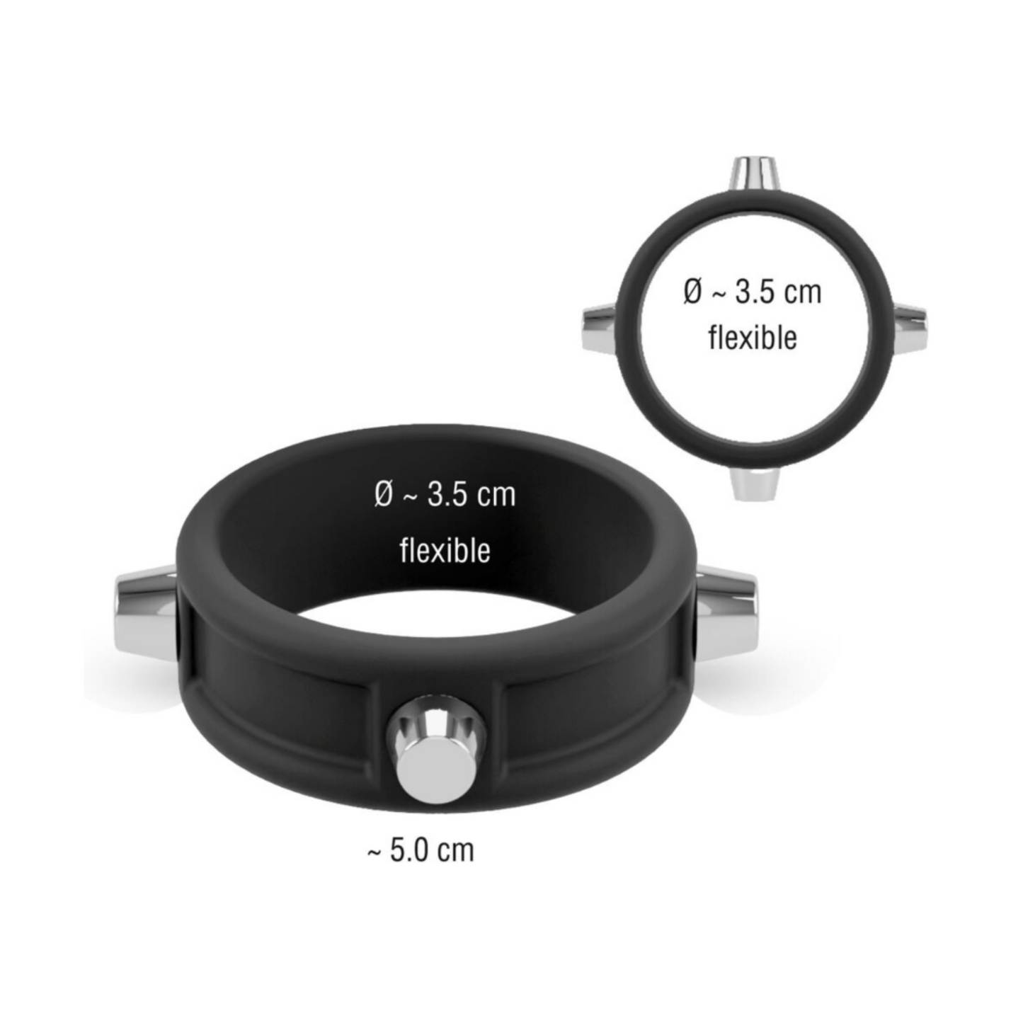 Cock Ring With Studs - Anneau avec rivets métalliques