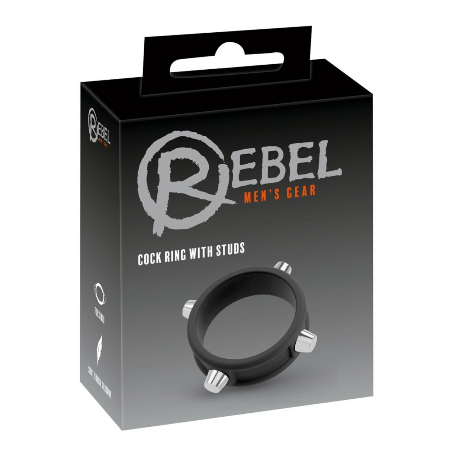 Cock Ring With Studs - Anneau avec rivets métalliques