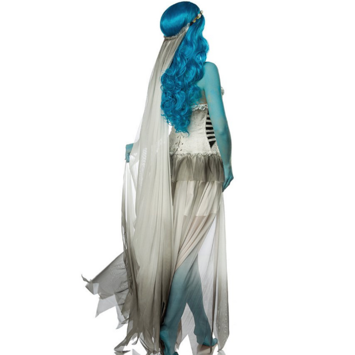 Corpse Bride - Déguisement mariée cadavérique avec perruque & voile