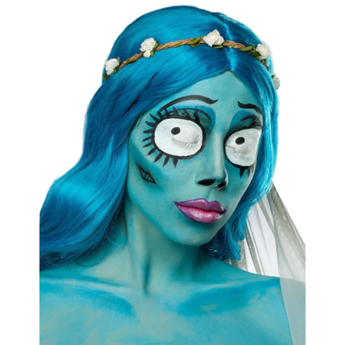 Corpse Bride - Déguisement mariée cadavérique avec perruque & voile