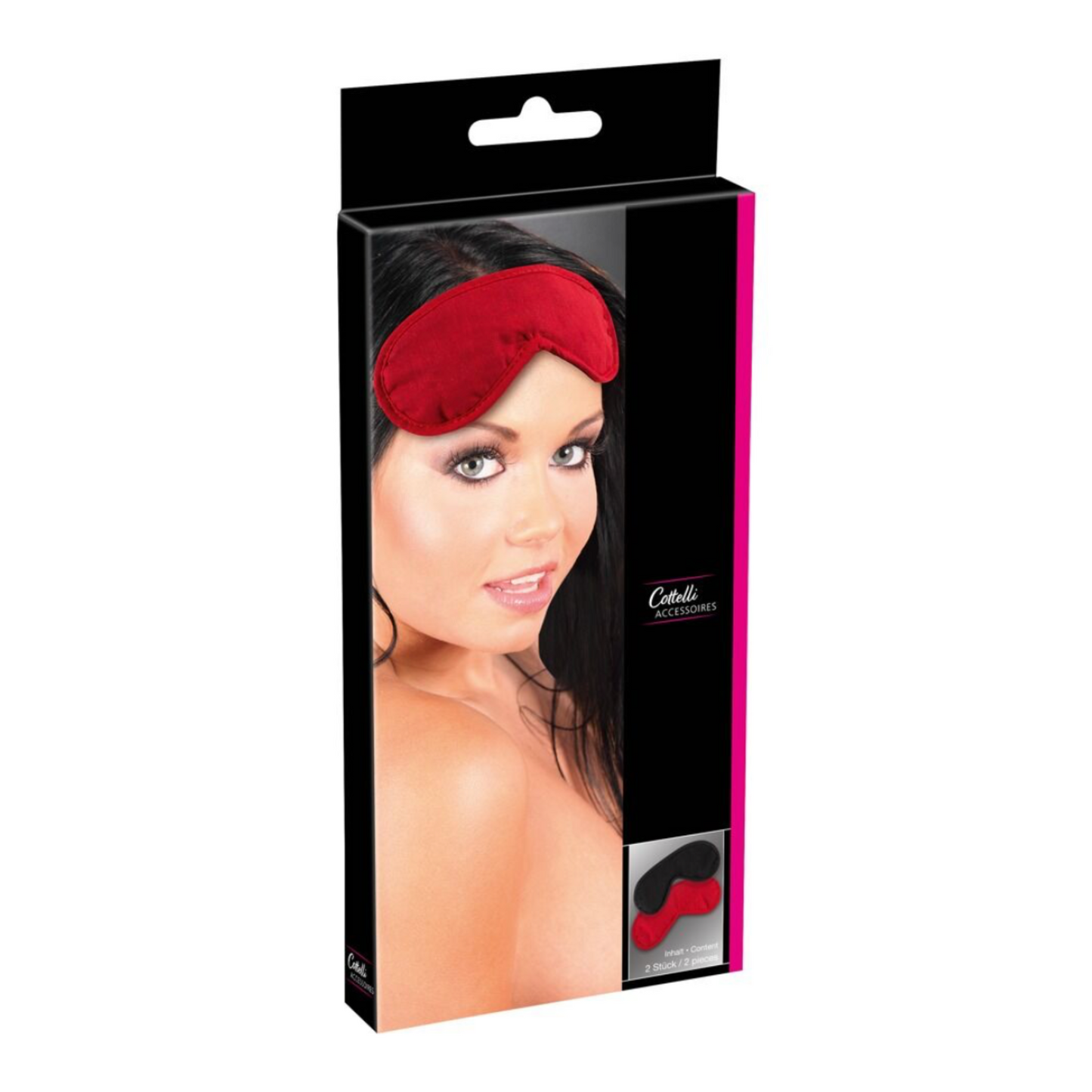 Cottelli Accessoires Blind Fold - Duo de masques pour les yeux noir et rouge