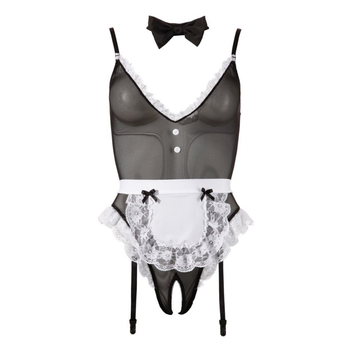 Cottelli Maid - Déguisement soubrette sexy avec body ouvert